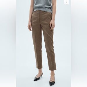 Mango mid-rise Checkered Pants